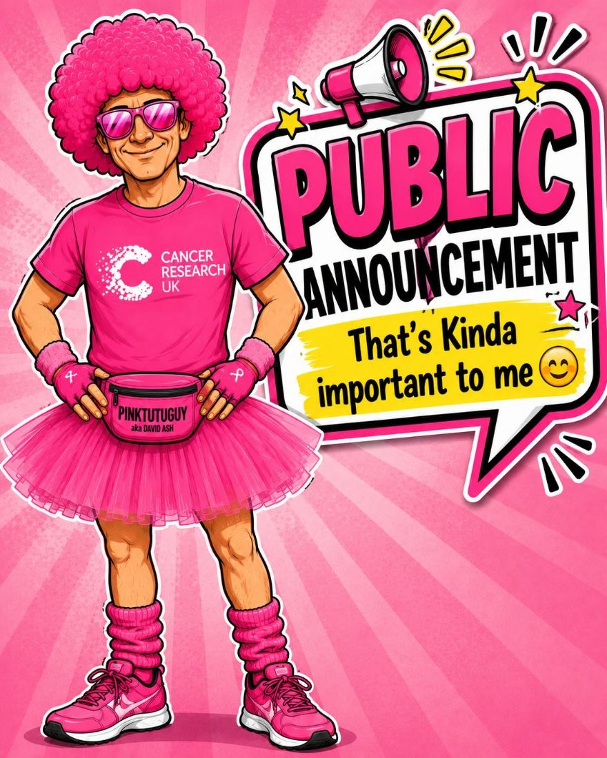 Comic-style announcement poster for a PinkTutuGuy adventure